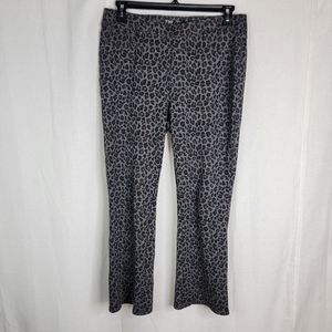 DG2 by Diane Gilman Petite Large Pull On Stretch Ponte Boot Cut Pants Leopard